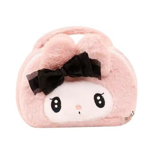 Cartoon Clow Melody Plush Doll Wash Cosmetic Bags