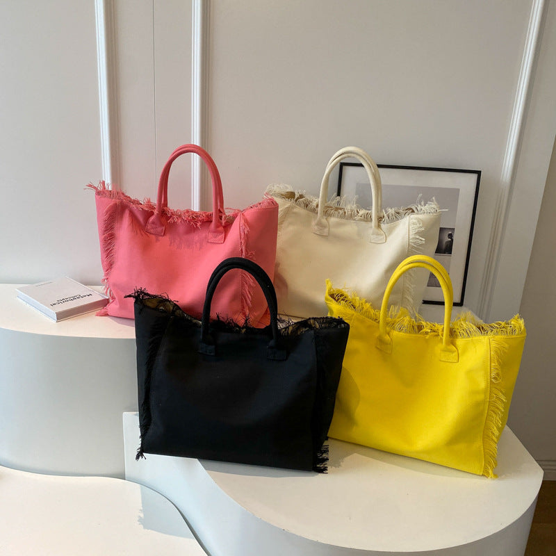 Large Capacity Design Tassel Advanced Texture Handbags