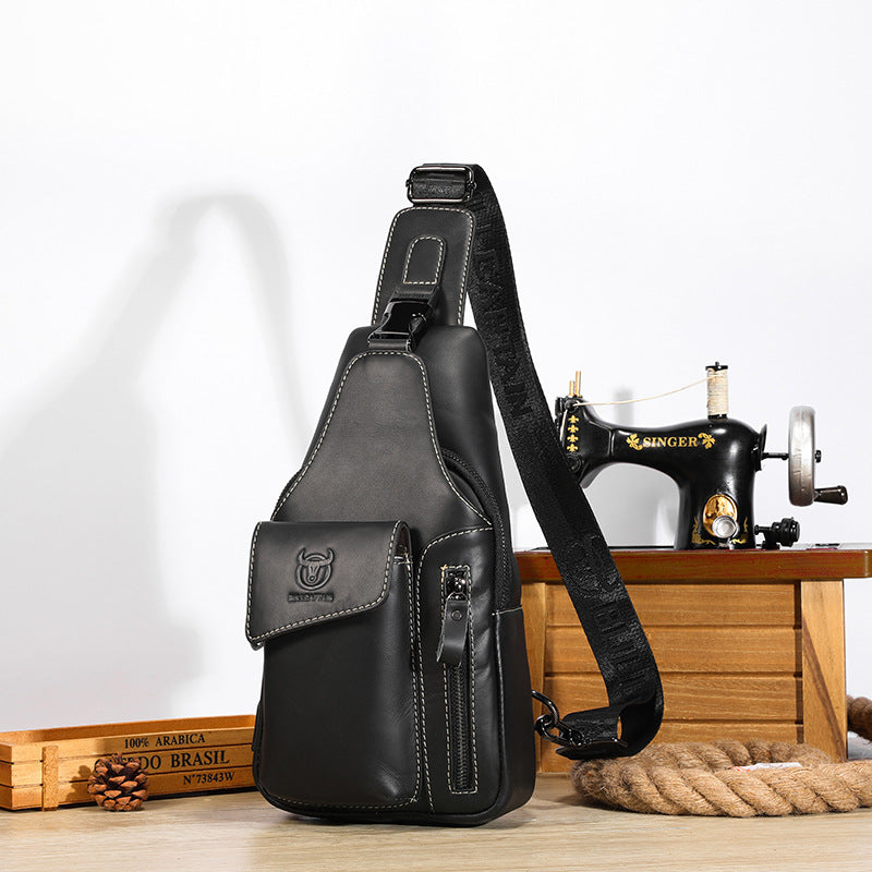 Men's First Layer Cowhide Genuine One Charging Retro Bags