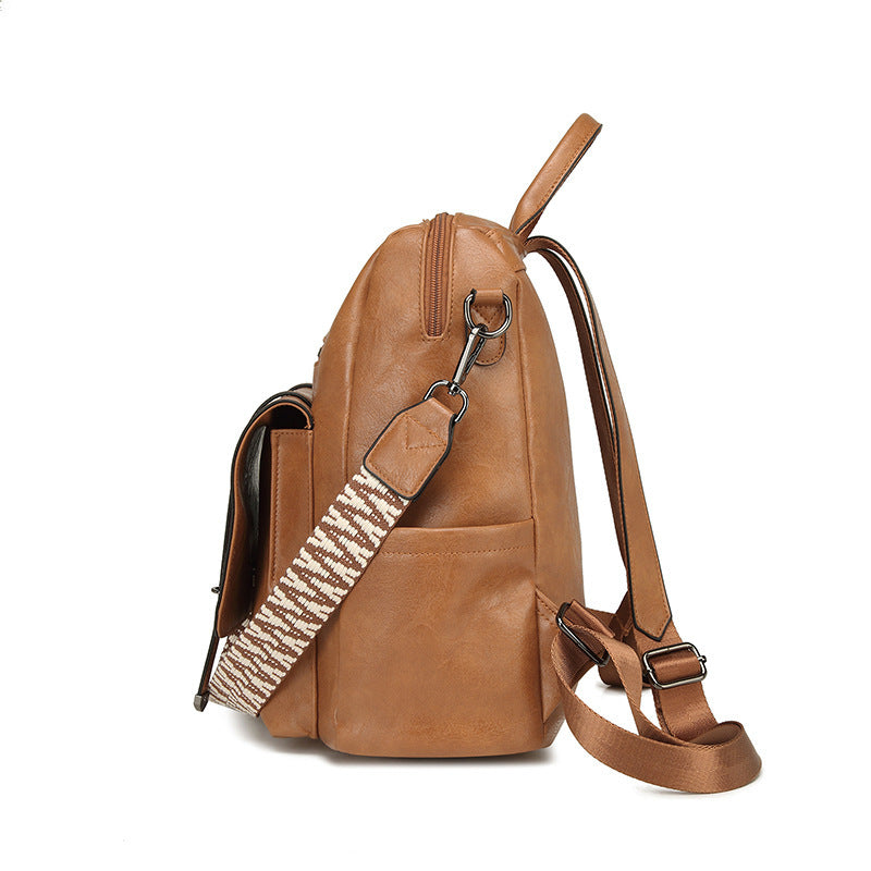 Women's Retro High-grade Soft Leather Large Capacity Backpacks