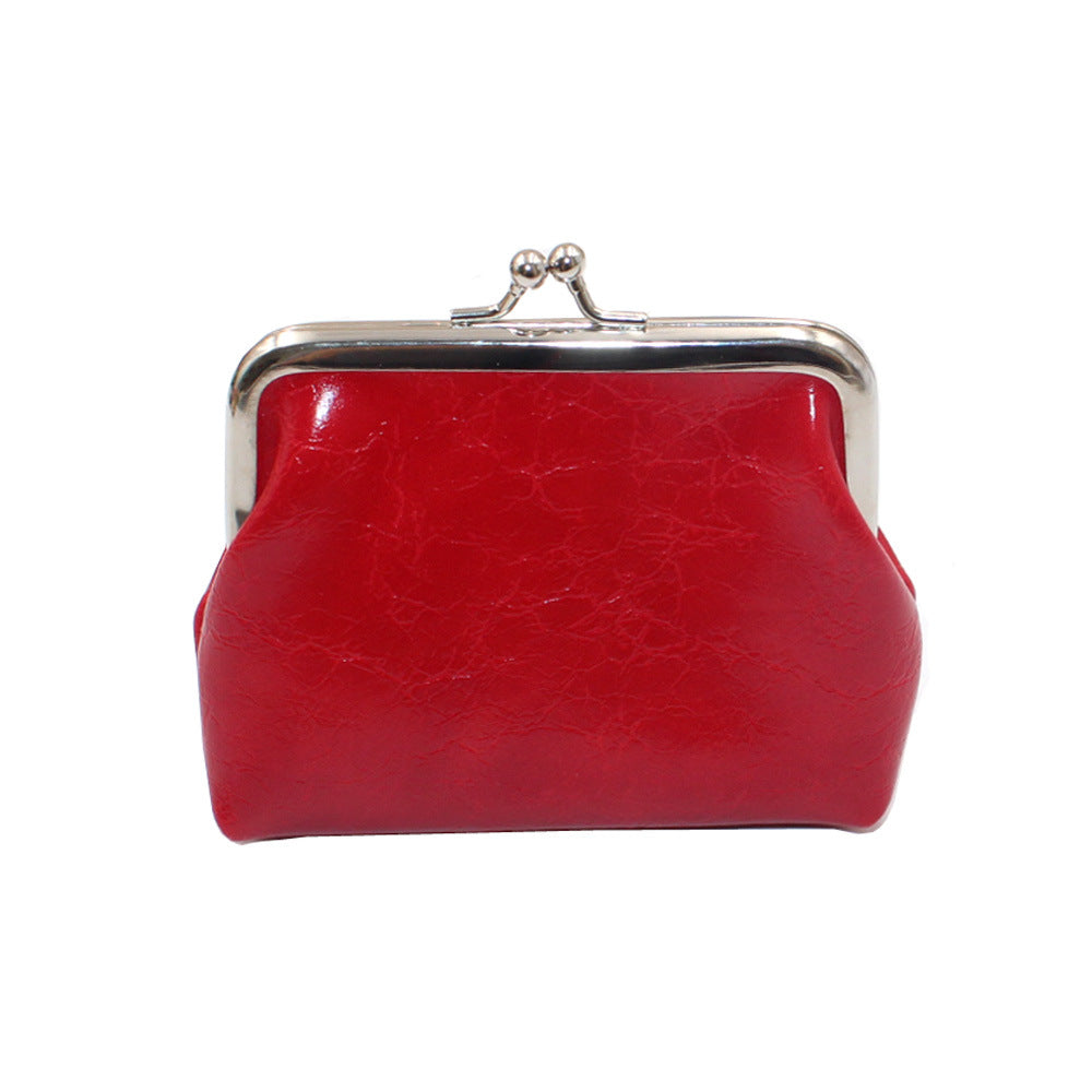 Women's Wax Leather Inch Short Clutch Bags
