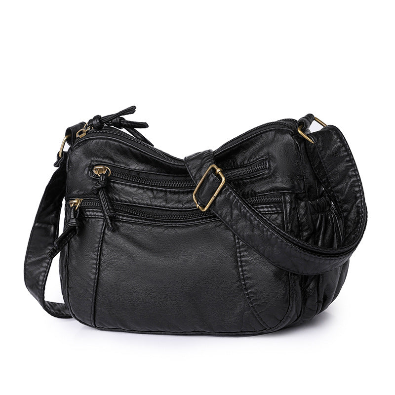 Women's Washed Retro Easy Matching Large Capacity Bags