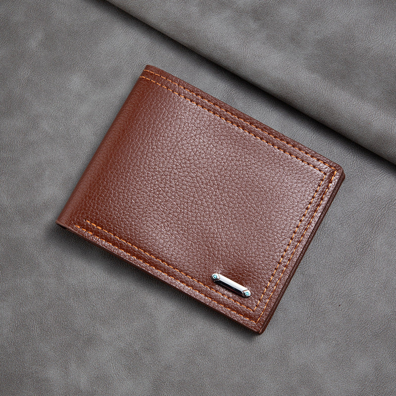 Men's Leather Short Retro Large Capacity Simple Men's Wallets