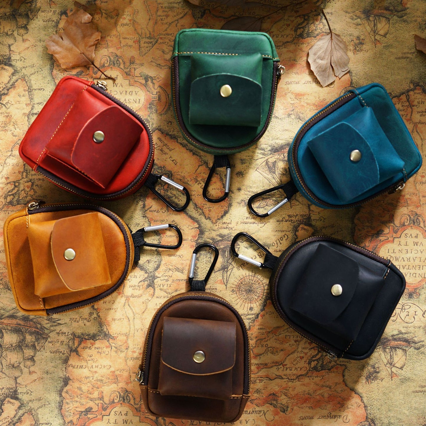 Charming Portable Saddle Cowhide Buggy Zipper Coin Purses
