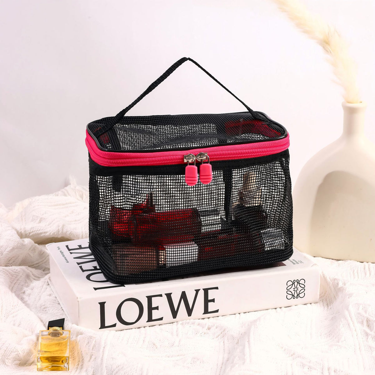 Mesh Large Capacity Portable Storage Wash Cosmetic Bags