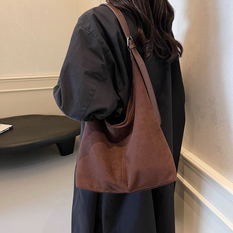 Women's Large Capacity Suede Bread For Popular Shoulder Bags