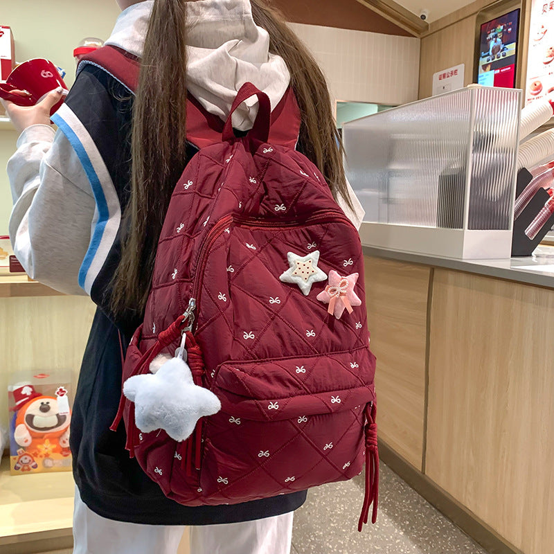Good-looking Female Korean College Class Commuter Simple Versatile Backpacks