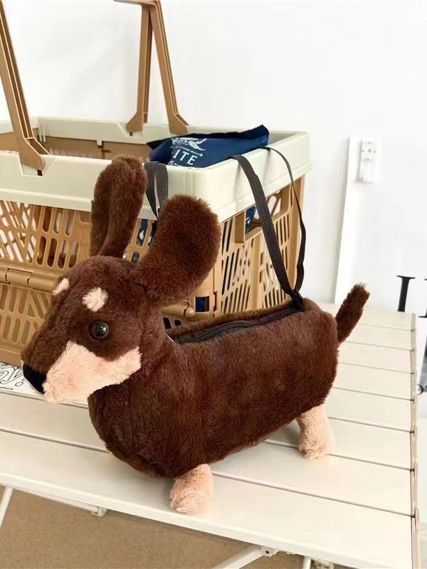 Plush Doll Sausage Dog West Highland Crossbody Bags