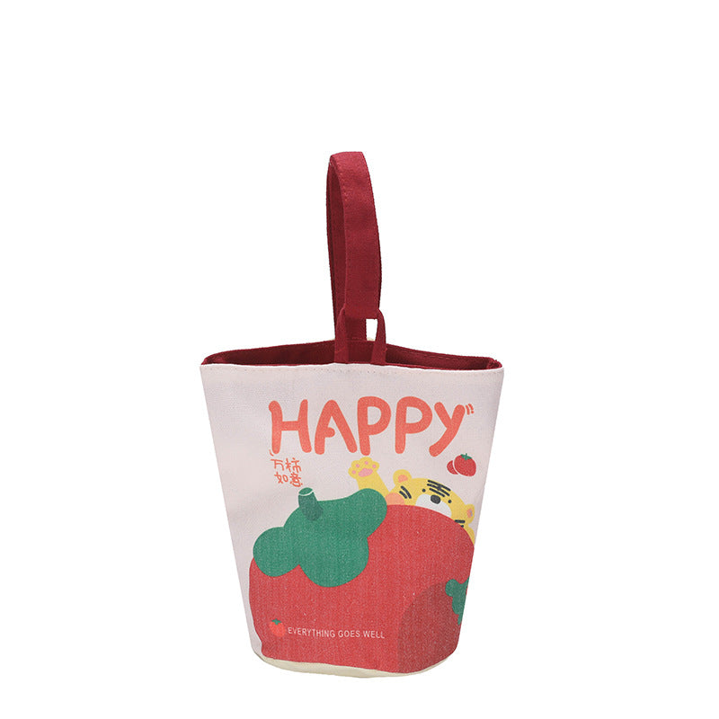 Oil Painting Style Cute Printed Portable Handbags