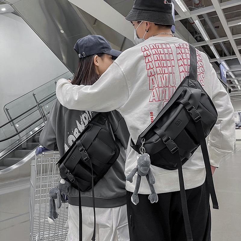 Men's Hong Kong Style Trendy Slanted Large Capacity Leisure Working Bags