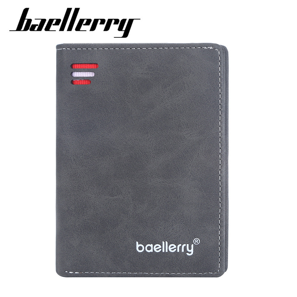 Men's Short Zipper Hasp Matte Leather Men's Wallet