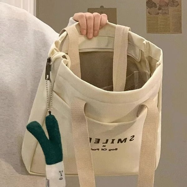 Women's Style Make-up Class Canvas Leisure Letter Crossbody Bags
