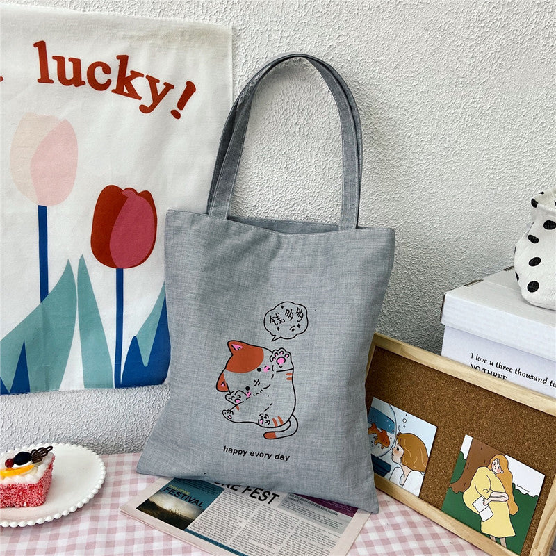 Canvas Printed Simple Fashion Packaging Book Handbags