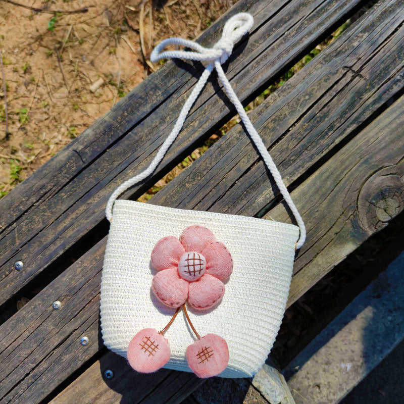 Children's Summer Weaving Straw Cute Mobile Western Phone Bags