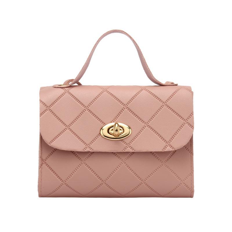New Rhombus Striped Korean Style Fashion Handbags