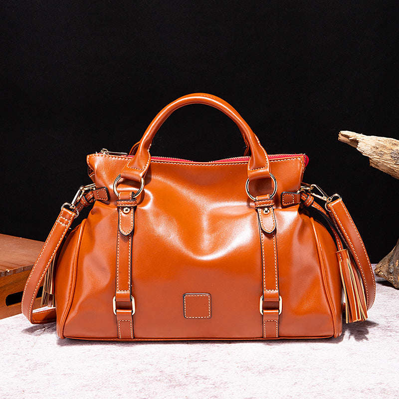 Women's Retro Work Plant Soft Hand-held Commuter Crossbody Bags
