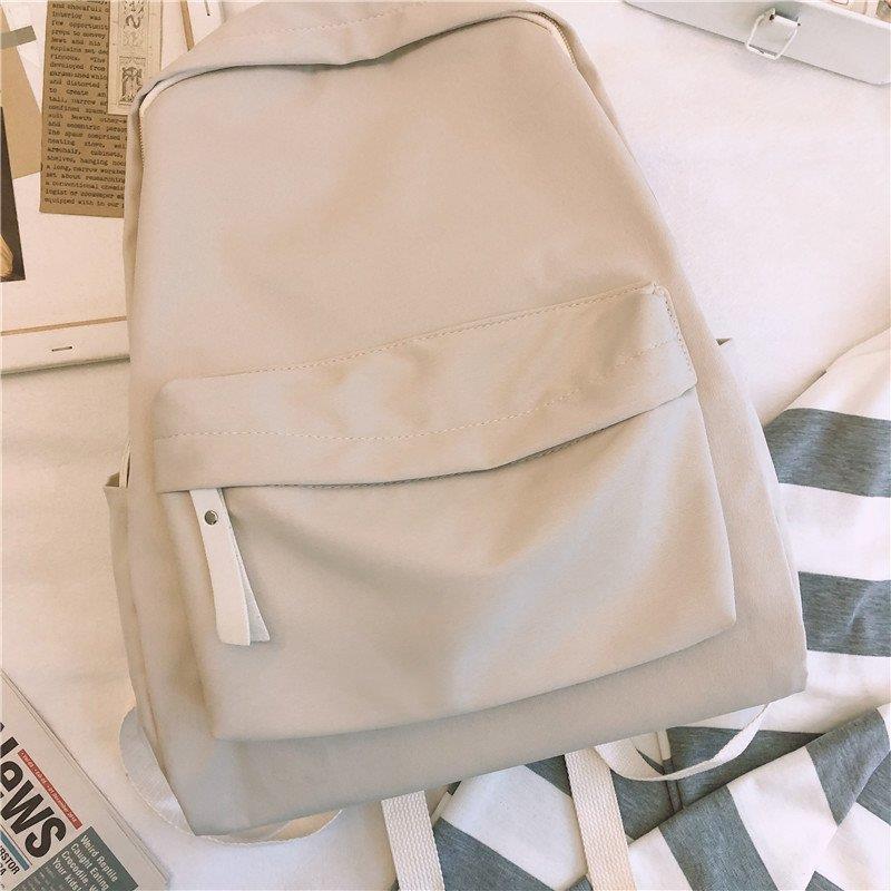 Women's & Men's & Korean Style Solid Color Simple Backpacks