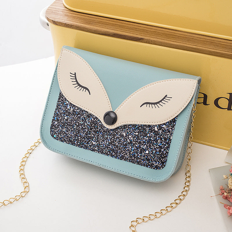 Women's Fox Fashion Color Contrast Sequined Shoulder Bags