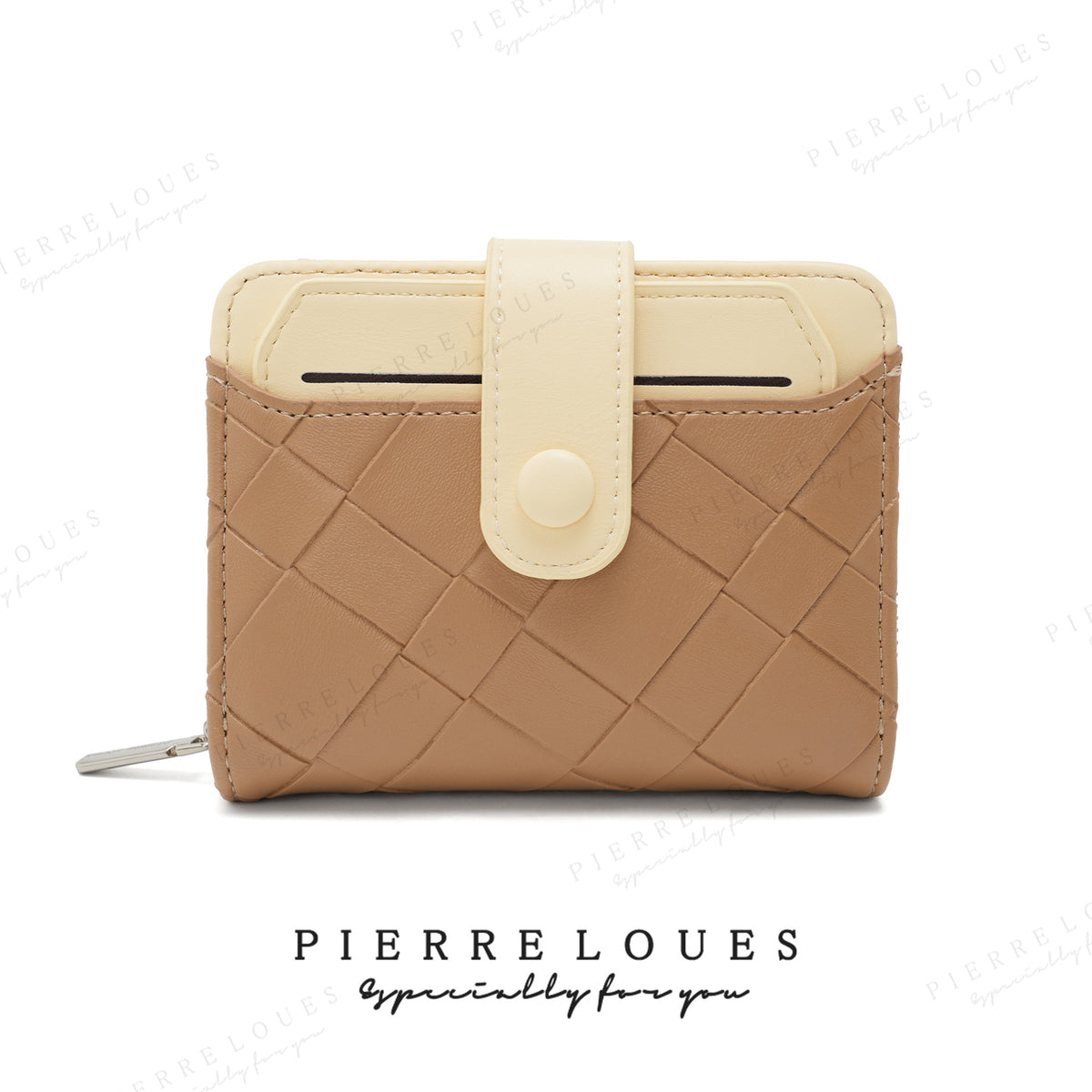 Women's Short Simple Hit Color Diamond Lattice Style Buckle