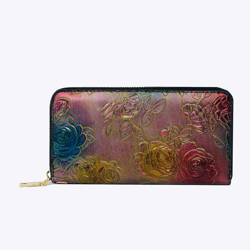 Women's Long Fashion Embossing Zipper Lady's Mobile Ladies Wallets