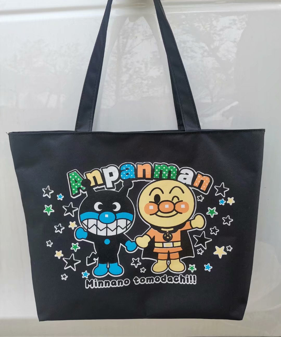Women's Canvas Printed Simple Portable Large Capacity Shopping Bags
