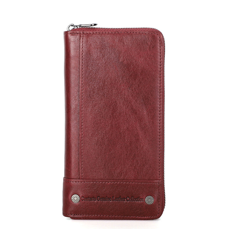 Men's Black Angel Retro Crazy Horse Leather Men's Wallets