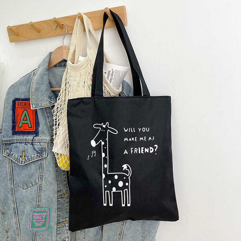 Tide Korean Style Personalized Fashion Artistic Printing Large Capacity Shoulder Bags