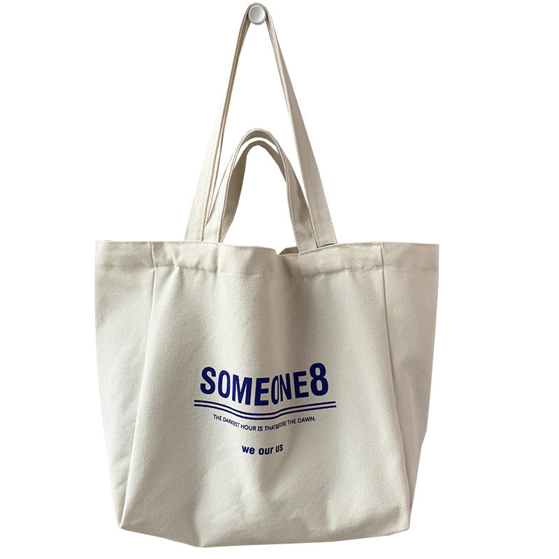 Women's Canvas Idle Style Artistic Simple Large Capacity Letter Bags