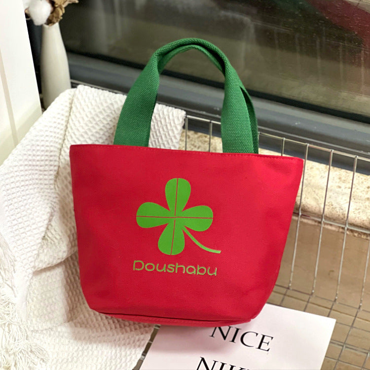 Volume Simple Canvas Lunch Box Hand Handbags