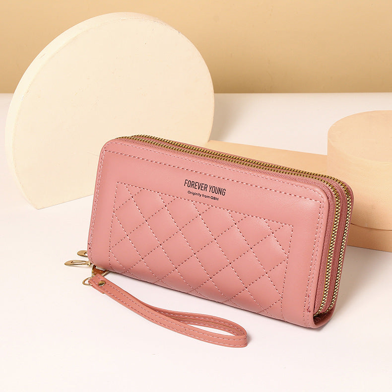Women's Clutch Korean Mobile Double Zipper Large Ladies Wallets