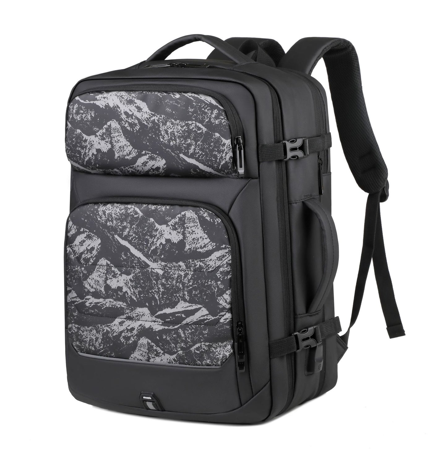 Men's Large Capacity Expansion Reflective Business Commute Backpacks