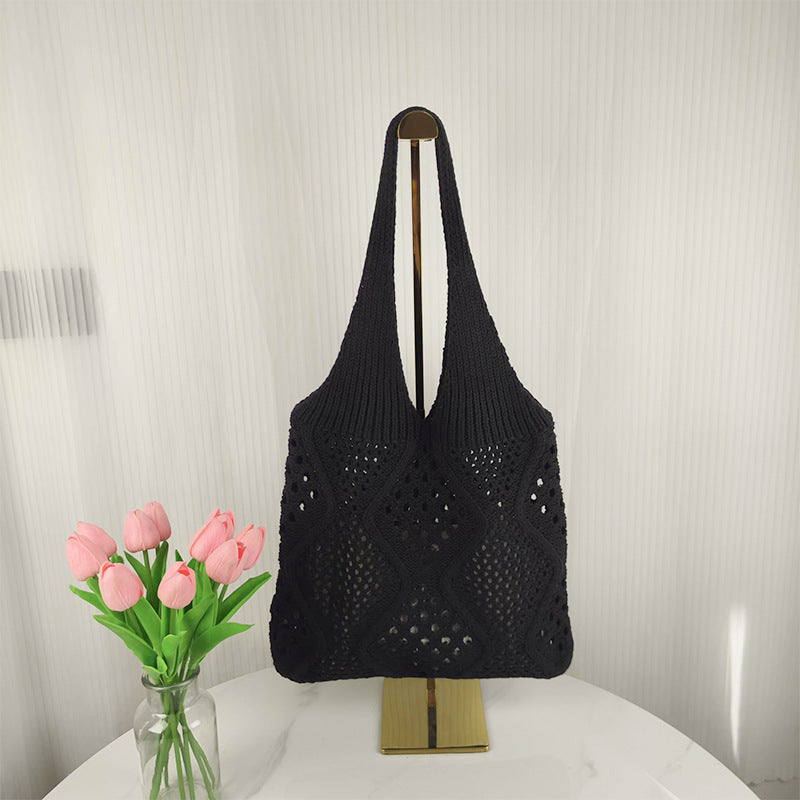 Knitted Hollow Beach Woven Goddess Festival Shoulder Bags