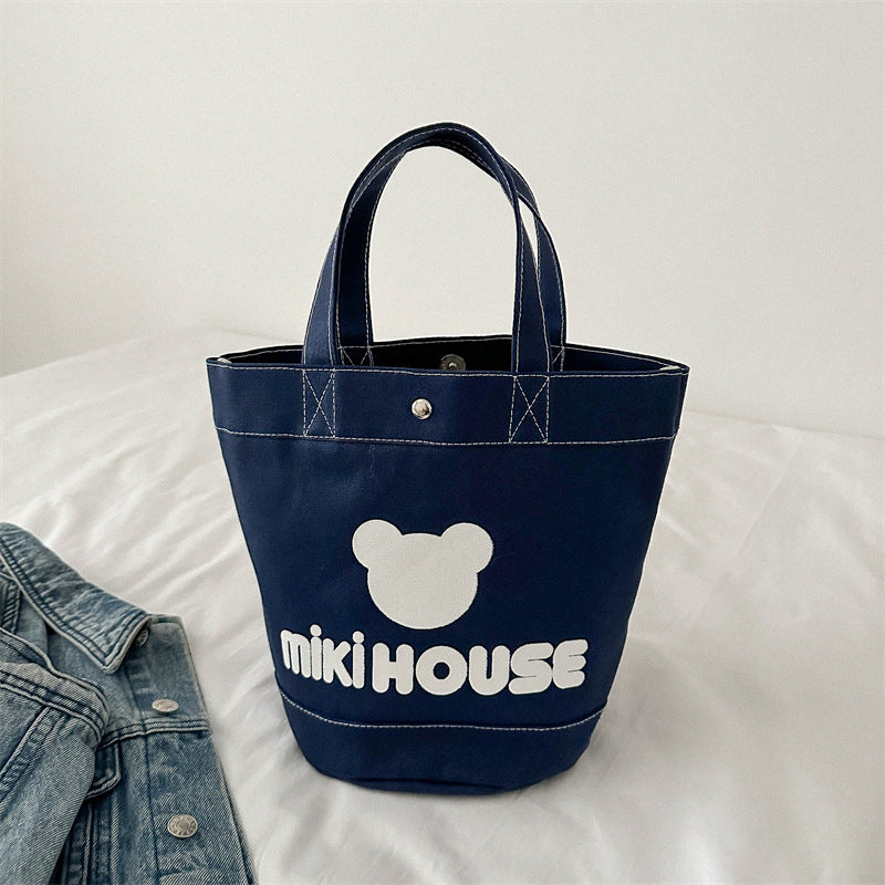 Canvas Printing Cartoon Letters Large Capacity Handbags