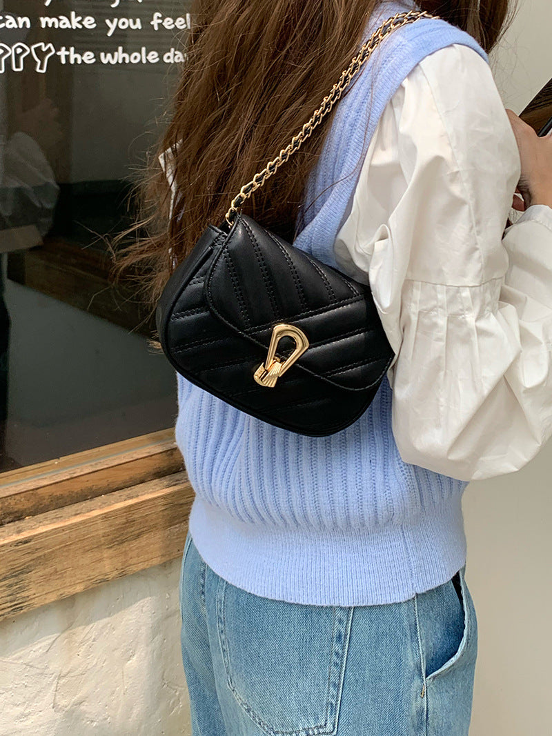 Women's Classic Style Diamond Pattern Chain Texture Temperamental Minority Shoulder Bags