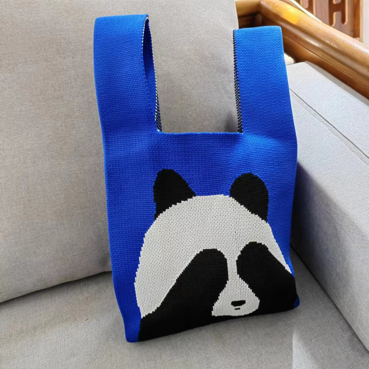 Knitted Large Capacity Totes One Woolen Yarn Bags
