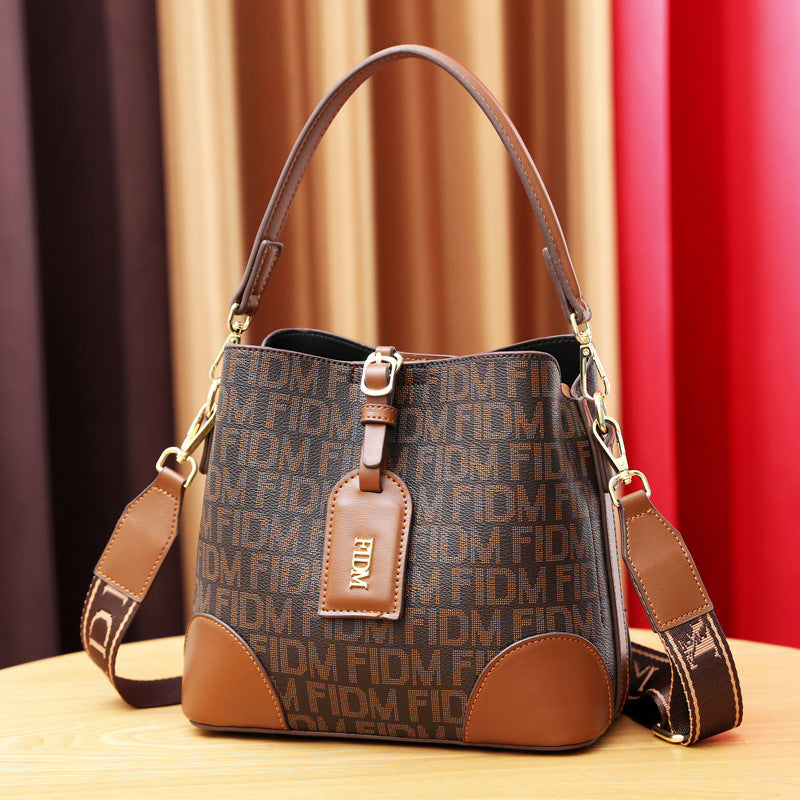 Women's Fashionable Korean Style Soft Leather Bucket Bags