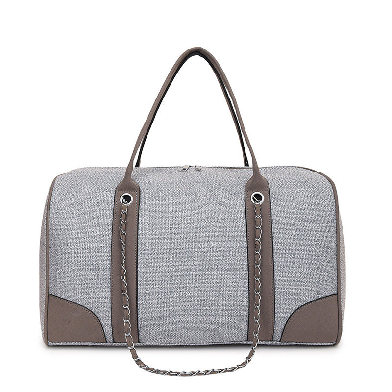 Women's Large Capacity Contrast Color Canvas Commuter Shoulder Bags