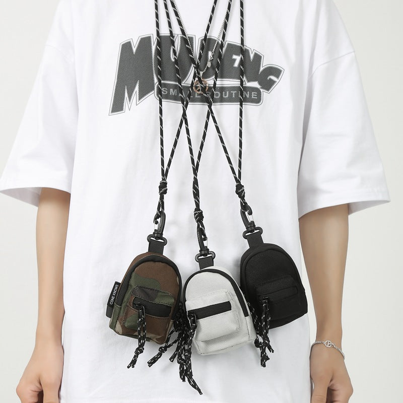 Men's Mini Earphone Bum Hip Hop Crossbody Bags