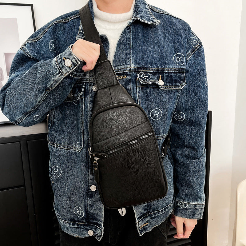 Men's Genuine Leather First Layer Cowhide High Bags