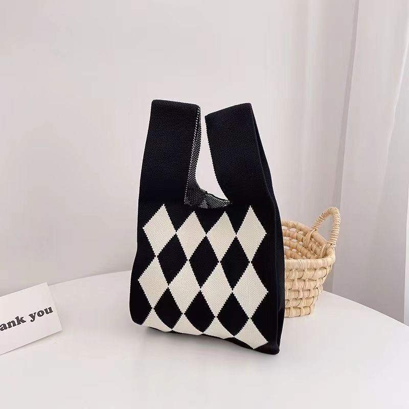 Women's Boat Festival Panda Knitted Wrist Handbags