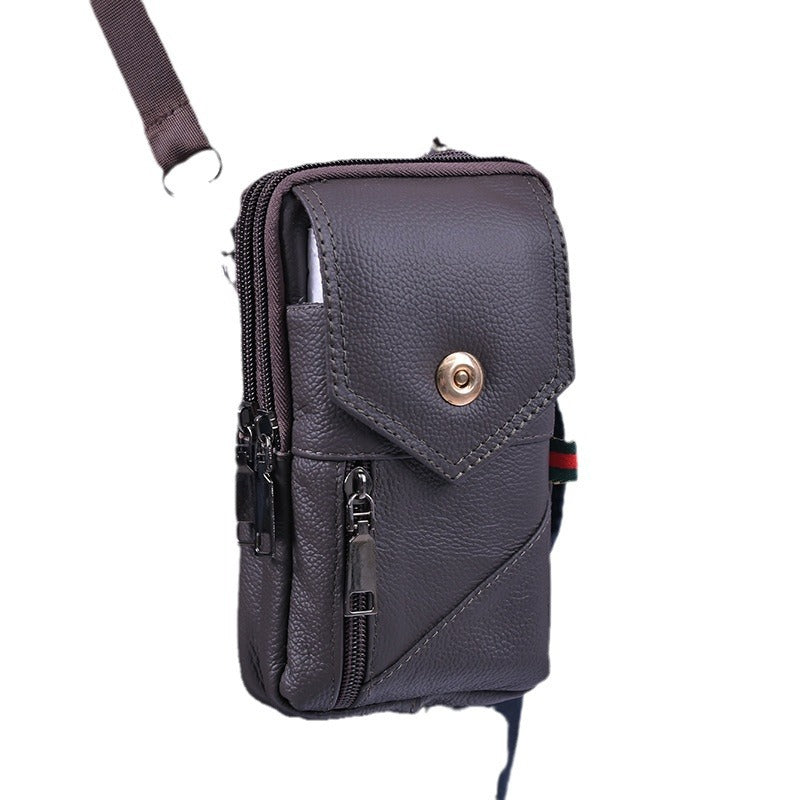 Men's Leather Vertical One Outdoors Across Mobile Men's Waist Packs