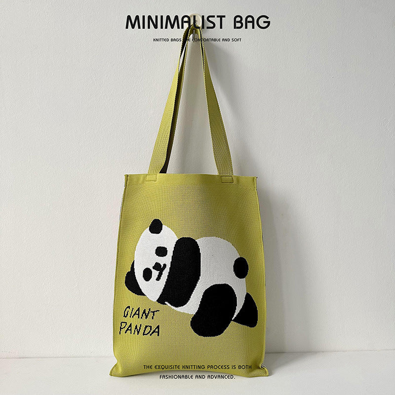 Design Cute Panda Knitted Korean Style Shoulder Bags