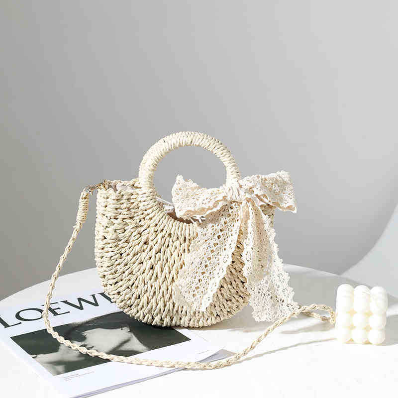 Women's Handmade Straw Fashion Sweet Portable Vegetable Crossbody Bags