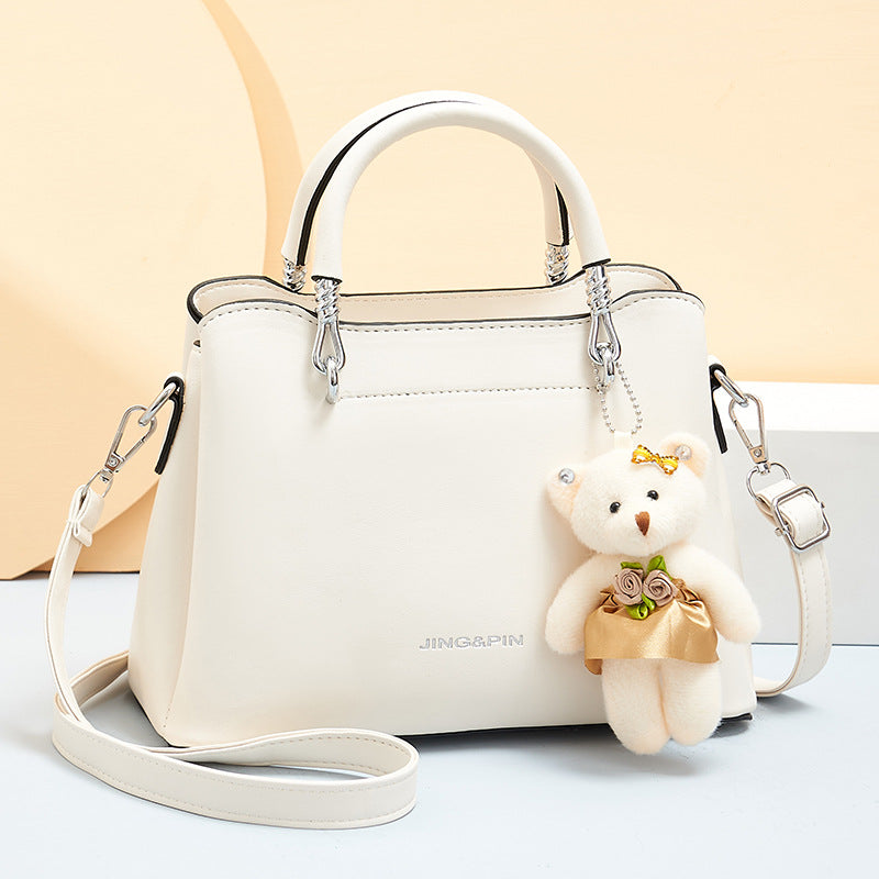 Women's Fashion Large Capacity Soft Leather Bear Shoulder Bags
