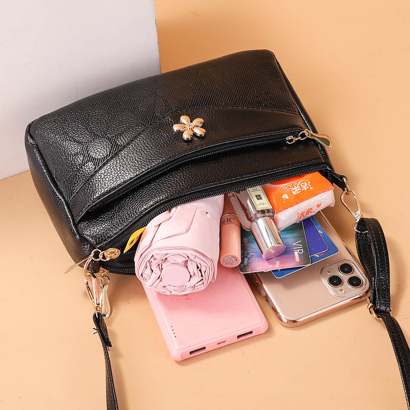 Slouchy Women's Flower Korean Style Underarm Shoulder Bags