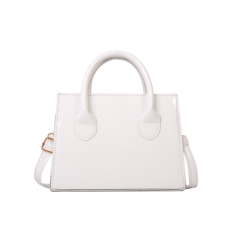 Fashion Solid Color Patent Leather Portable Shoulder Bags