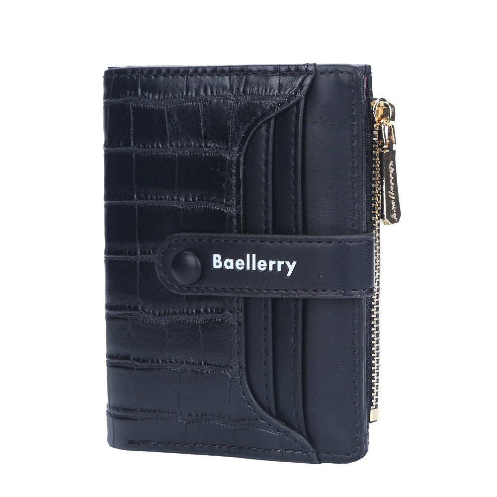 Women's Short Korean Style Multiple Slots Zipper Ladies Wallets