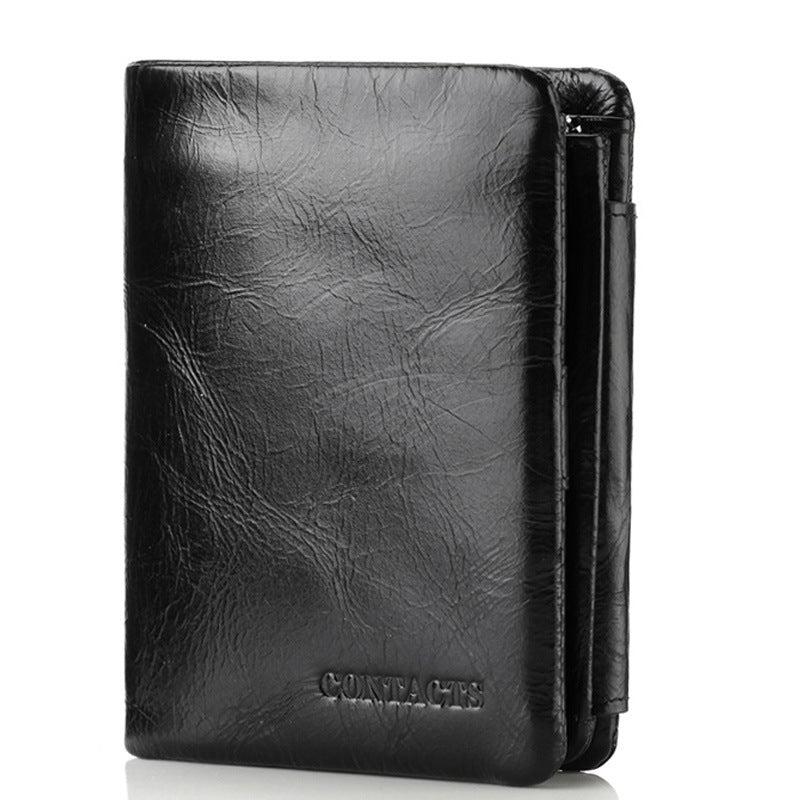Men's Angel Large Capacity Top Layer Cowhide Men's Wallet