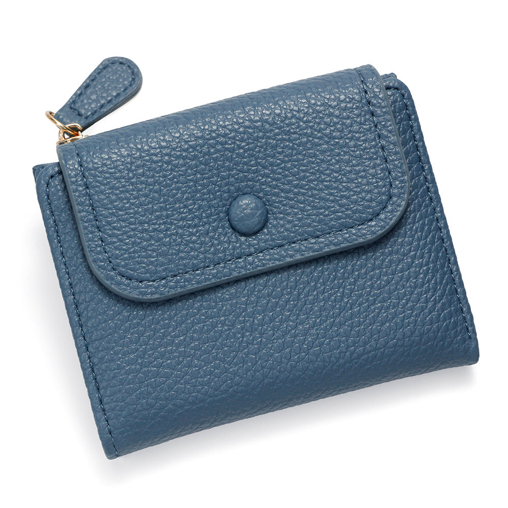 Women's Candy Color Soft Leather Litchi Pattern Ladies Wallet