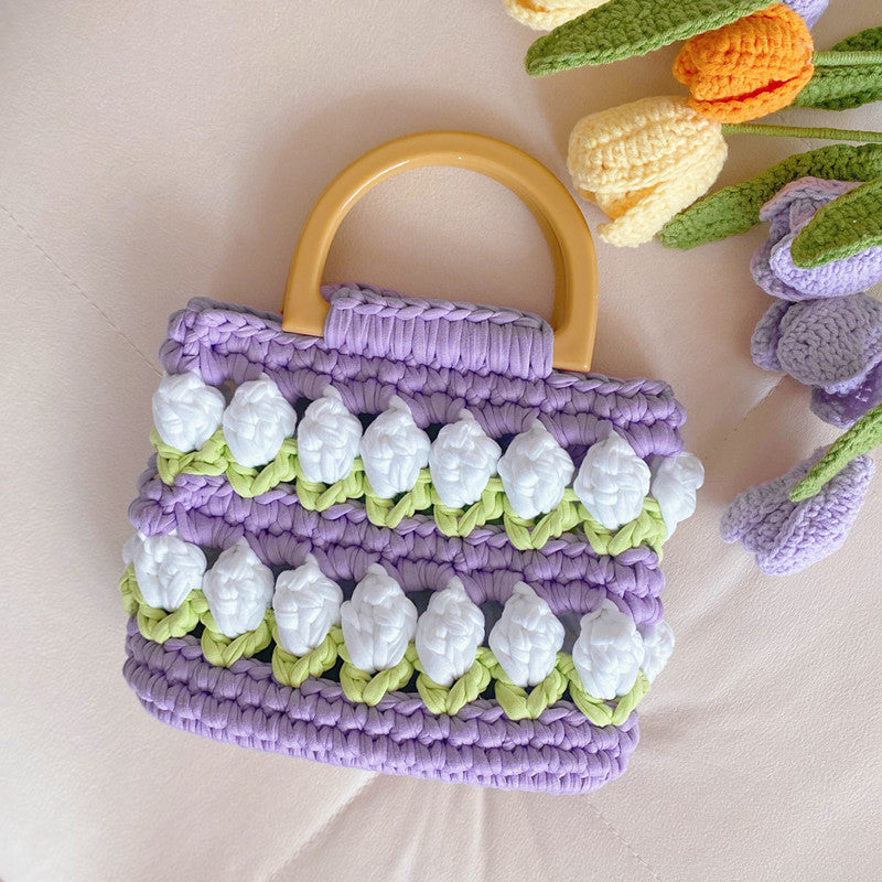 Tulip Hand-woven Strip Thread Material Gifts Handbags